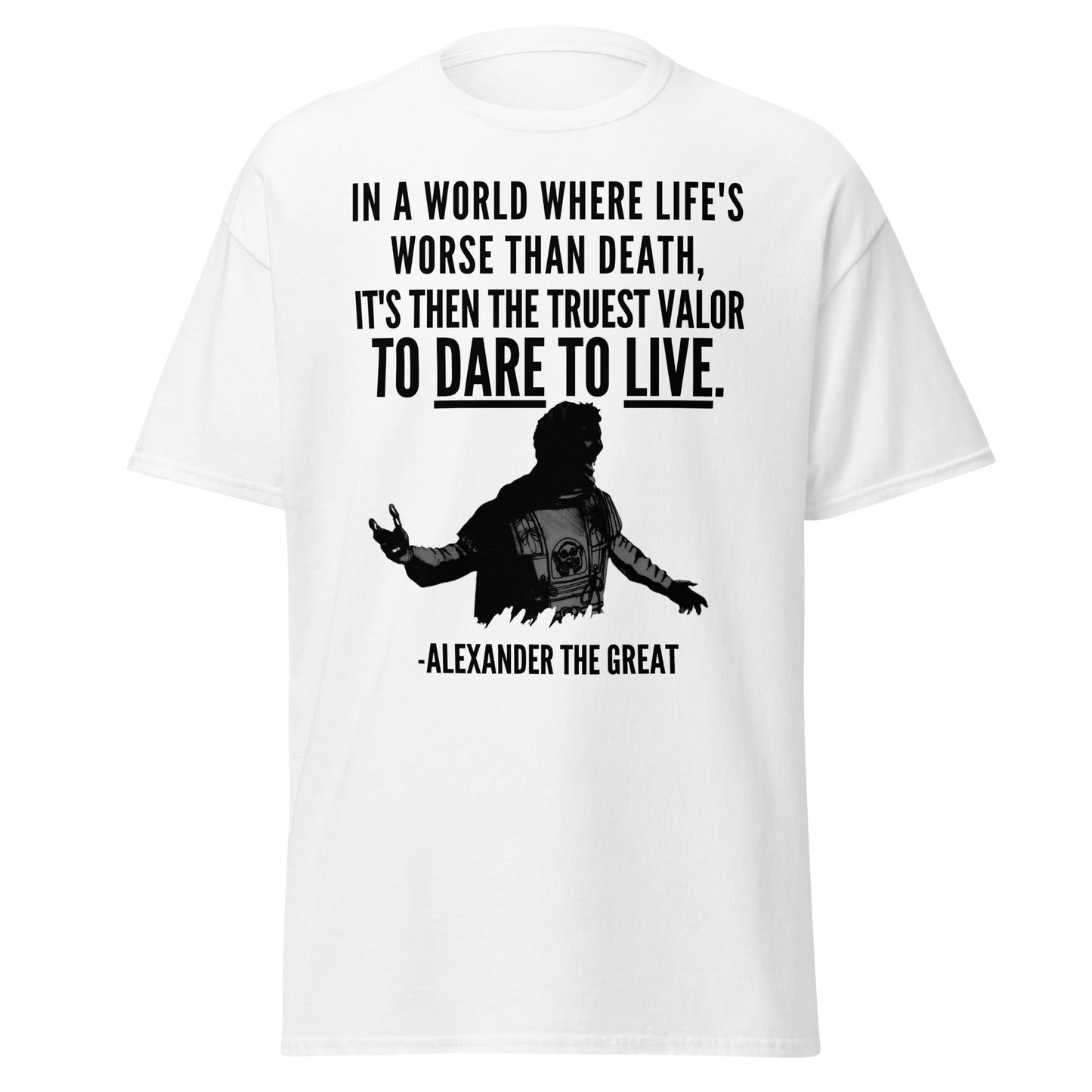 Alexander The Great - Valor Quote (t-shirt)