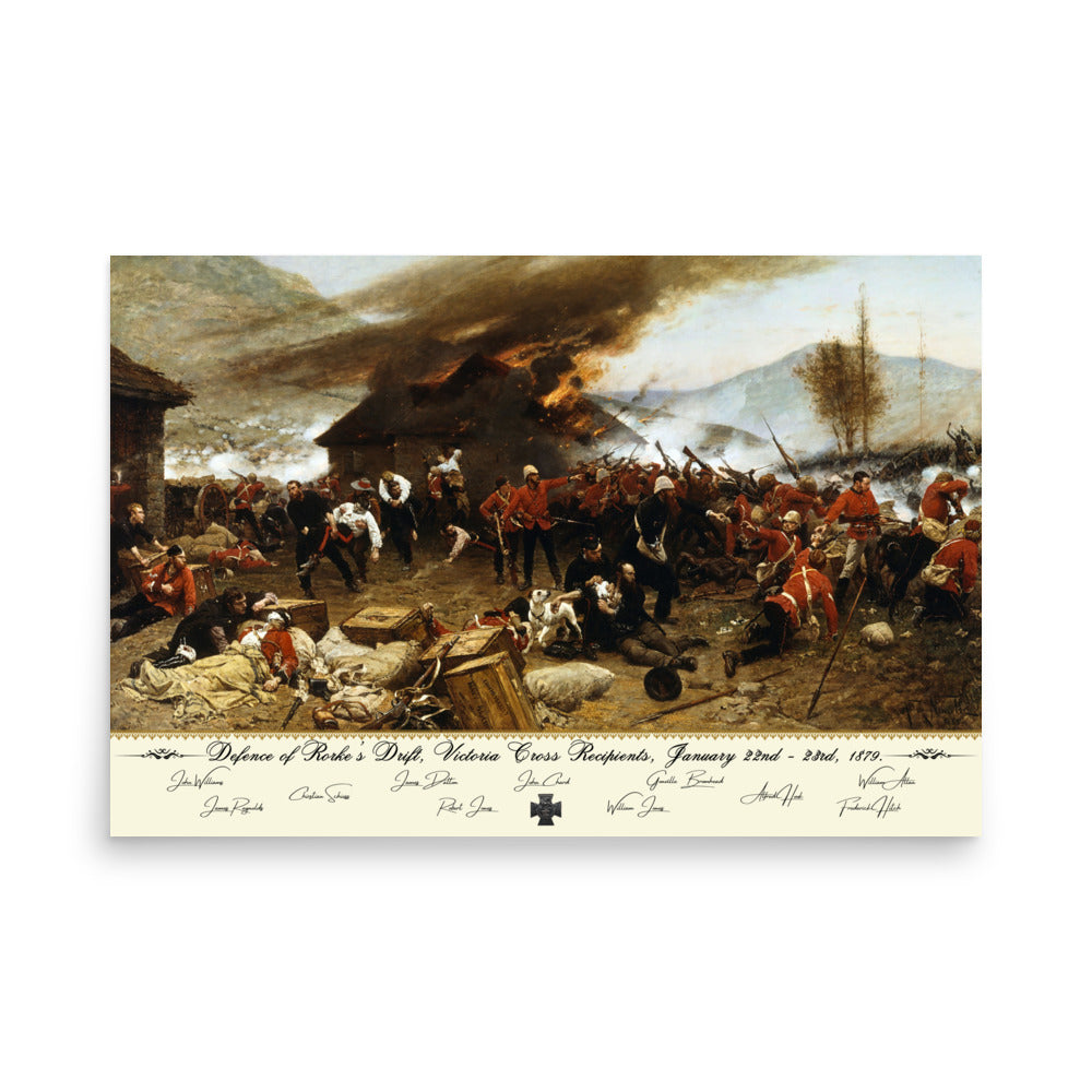 Defence of Rorke's Drift with Victoria Cross Recipients (Premium Poster)